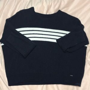 Blue sweater w/ white stripes